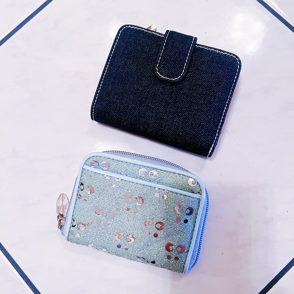 Denim Wallet & Blue Change Purse